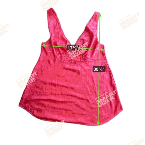 Jacquard Lace Slip Dress Womens Size Large Jacquard Hot Pink Satin Silky Vintage - Picture 2 of 8